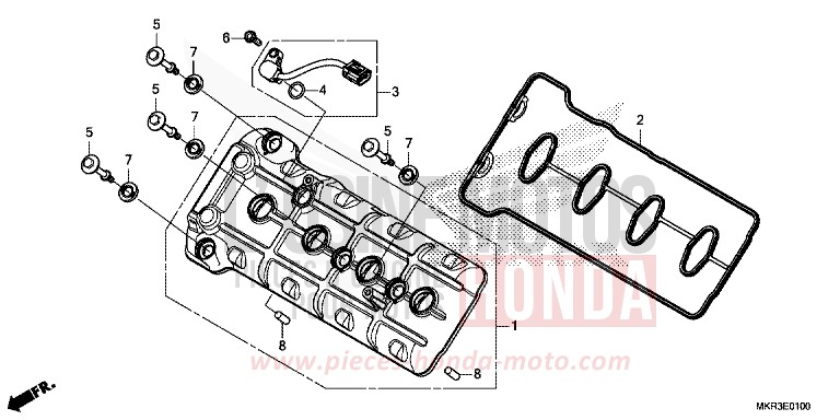 ZYLINDERKOPFDECKEL de CBR1000RR "Fireblade" GRAND PRIX RED (R380) de 2022